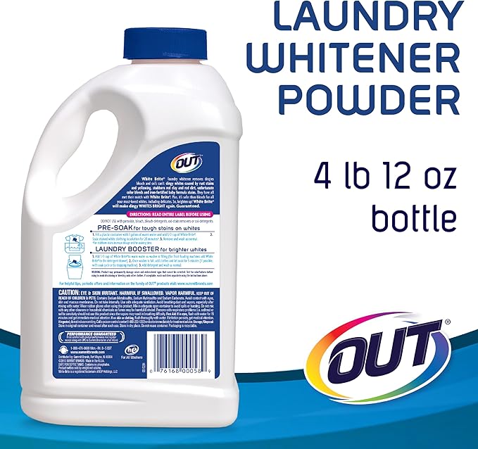 OUT White Brite Laundry Whitener Bleach Alternative, Stain Remover Detergent - Image 2