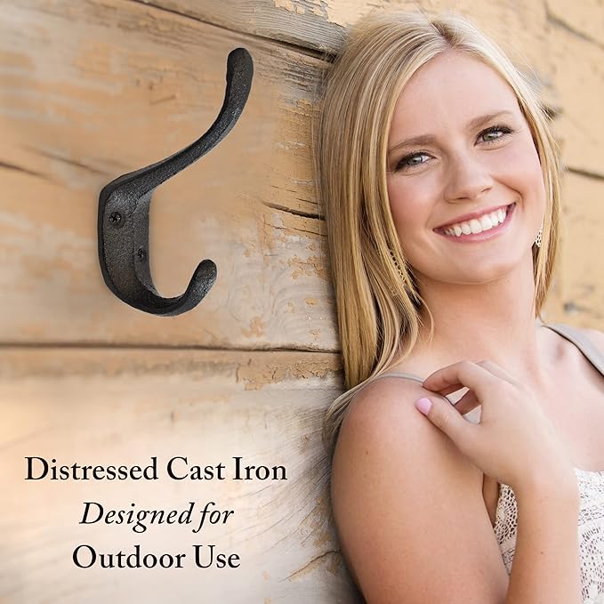 Rustic Cast Iron Coat Hooks - Image 3