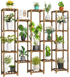 Uneedem Plant Stand Indoor Outdoor, Tall Plant Shelf for Multiple Plants, 17 Tiers Large Plant Rack Wood Plant Holder Plant Shelves for Room Corner Balcony Garden Patio by Uneedem