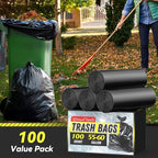 100 Count 55-60 Gallon Trash Bags, Sturdy & Tear-Resistant Commercial Can - Image 2