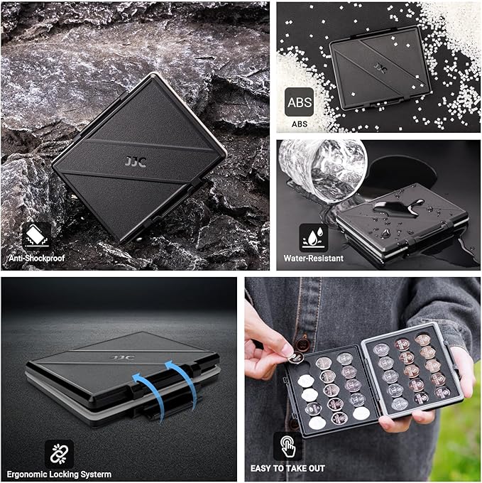 JJC CR2032 Battery Case Holder Storage, Water-Resistant Anti-Shock, Coin Cell - Image 5