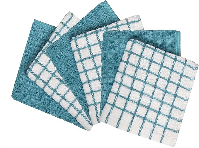 Bumble Premium Cotton Dish Cloths 12" x 12"| Aqua Design | 405 GSM | Highly - Image 2