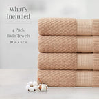NY Loft 100% Cotton 4 Pack Bath Towel Set| Super Soft & Absorbent Quick-Dry - Image 2