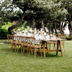 VINGLI Plastic Outdoor Dining Chairs Set of 4, Stackable Patio Farmhouse Brown Dining Chairs with X Back, Waterproof Kitchen & Dining Room Chairs for Indoor-Outdoor, Capacity 400 lbs - Image 2
