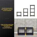 BLACK & YELLOW 4-Tier Heavy Duty Plastic Storage Shelves that Support up to 100lbs/shelf, Organization and Storage, Weather-Resistant Design, Easy Assembly, Made in The USA (55H x 24W x 20D) - Image 7