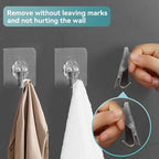 50 Pack Sticky Hooks for Hanging Heavy Duty, Wall Hook Adhesive, Transparent - Image 6