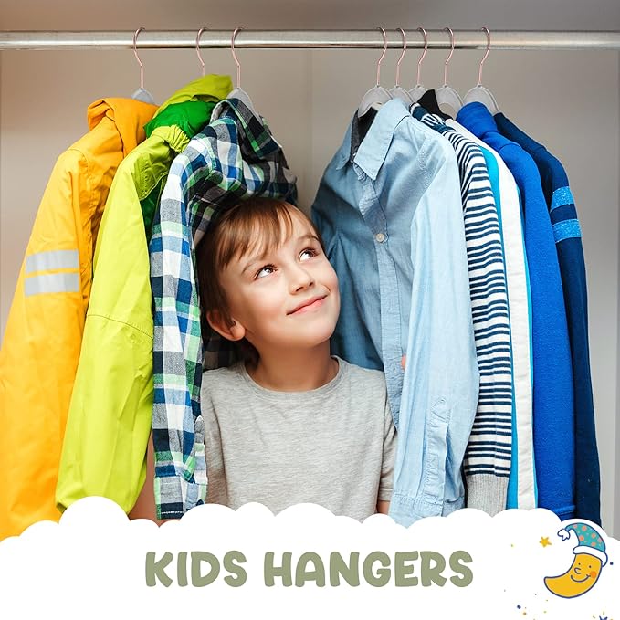 HOUSE DAY Velvet Kids Hangers 60 Pack, Premium Childrens Hangers - Image 2