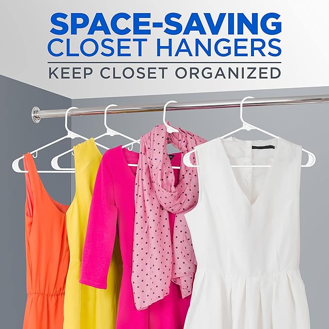 SereneLife 50 Pack Plastic Hangers, Space-Saving Closet Organizers, Durable and - Image 2