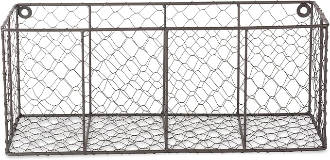 DII Chicken Wire Collection Farmhouse Vintage Wall Baskets, Medium Basket - Image 4