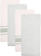 MosJos Kitchen Towels, Cotton Hand Towels White & Turquoise Mini Weaved - Image 8