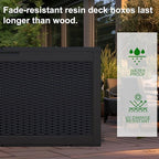 120 Gallon Resin Deck Box, Lockable Weatherproof Outdoor Storage Box for Furniture, Garden Tools and Tools Storage, Waterproof Outside Storage Boxes - Black - Image 4