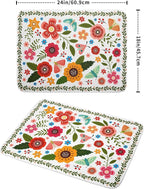 Colorful Boho Floral Dish Drying Mat 18x24 Inch Dishes Dry Pad Drainer Rack - Image 2