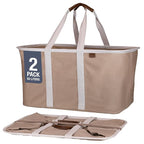 CleverMade Collapsible Laundry Tote 2-Pack – Foldable Carry-All Storage Bin by CleverMade