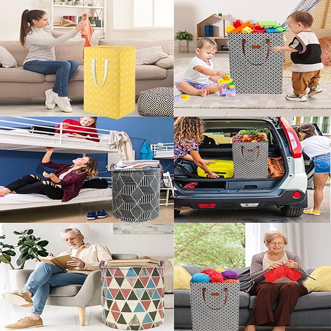 Waterproof Laundry Hamper Collapsible Laundry Basket Leather Handle Laundry Bag - Image 7