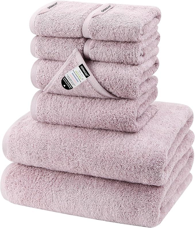 SEMAXE Bath Towel Set, 100% Cotton Absorbent Bathroom Towels by SEMAXE