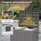 EAST OAK Outdoor Storage Box, 31 Gallon Deck Box Indoor and Outdoor Use, Waterproof Resin Storage Bin for Package Delivery, Patio Cushions, Gardening Tools, Lockable, UV Resistant, Grey - Image 6