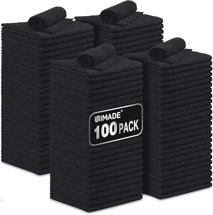 Microfiber Cleaning Cloth, 100 Pack Microfiber Towels by Unimade