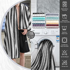4 Piece Bath Towel Black Oversized Bath Sheet 35"x70" Bathroom Towel Extra - Image 3