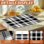 White and Black Dish Drying Mat - Image 3