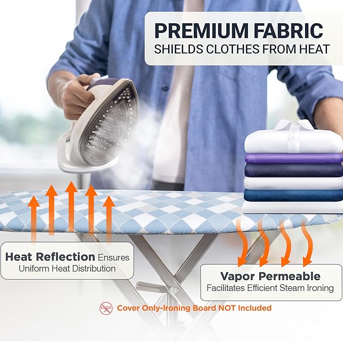 Ironing Board Cover and Pad 15"x54" Extra Thick Natural Cotton, Scorch and - Image 6