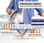 Ironing Board Cover and Pad 15"x54" Extra Thick Natural Cotton, Scorch and - Image 6