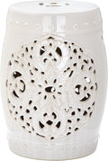 Safavieh Flora Glazed Ceramic Decorative Garden Stool, Cream by SAFAVIEH