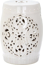 Safavieh Flora Glazed Ceramic Decorative Garden Stool, Cream by SAFAVIEH