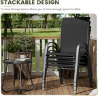 UDPATIO Patio Chairs Set of 8, Stackable Outdoor Dining Chairs with High Back, Breathable Textilene Fabric Outdoor Chair All Weather, 350LBS Capacity for Garden, Backyard (Black) - Image 4