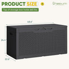 Greesum Outdoor Storage Box 100 Gallon Storage Bin with Lid for Patio Furniture, Garden Tools, Pool Supplies, Lockable, Waterproof and UV Resistant, Black - Image 7