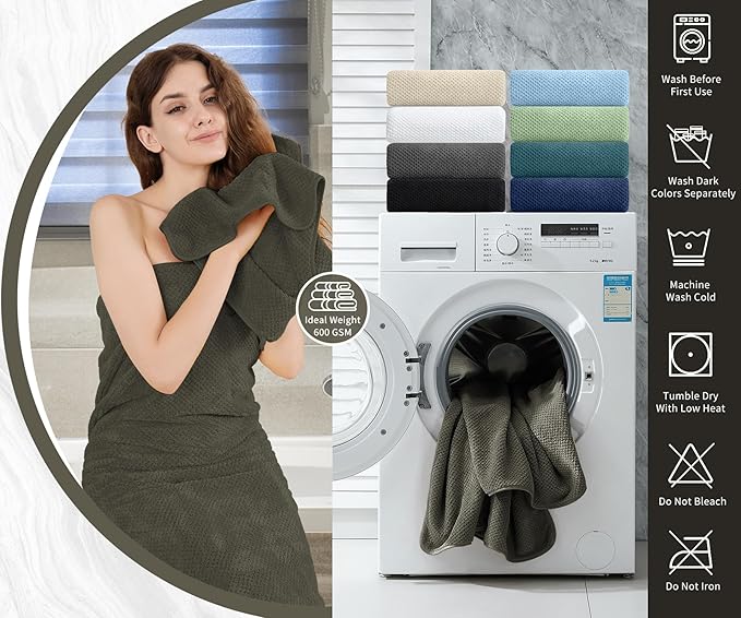 Extra Large Bath Towel Set of 4, Oversized Bath Sheet Super Soft Highly - Image 5