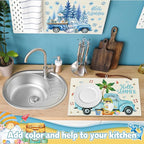 4 Pcs Seasonal Dish Drying Mats - Image 2
