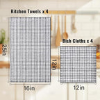 Homaxy Kitchen Towels and Dishcloths Set, 16 x 25 and 12 x 12 Inches, Super - Image 3