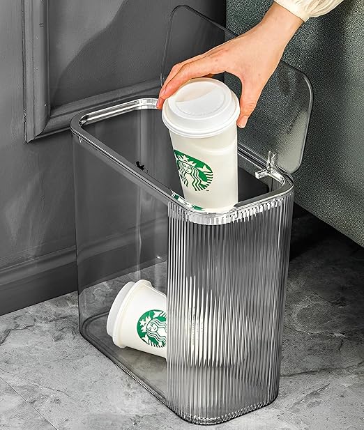 Sooyee Clear 14 Liter Bathroom Trash Can - Image 3