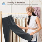 HOUSE DAY Clear Pants Hangers 100 Pack, Non-Slip Plastic Skirt Hanger - Image 2