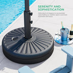 JEAREY 81.5lb Max Capacity Patio Umbrella Stand, Outdoor Umbrella Base Water Filled Stand, Heavy Duty Market Umbrella Holder for Patio, Deck, Poolside (Black) - Image 3