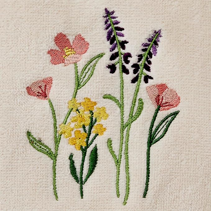 SKL Home Meadow Bouquet 100% Cotton Embroidered 2pc Hand Towel Set, Decorative - Image 5
