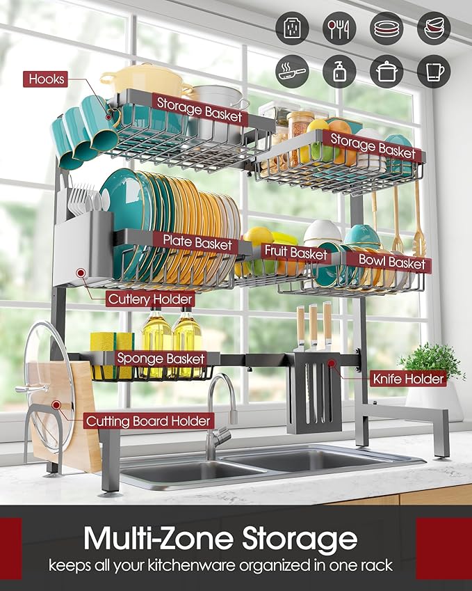 Over The Sink Dish Drying Rack - Image 2