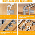 80PCS Hook and Loop Cable Straps, Cable Management Under Desk, Self Adhesive - Image 6