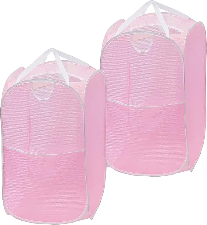 Simple Houseware Mesh Pop-Up Laundry Hamper Basket - Image 2