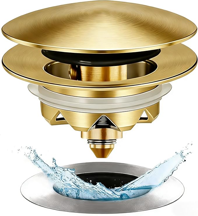Bathtub Drain Stopper, Pop Up Tub Stopper and Cover, Bottom by Anlige