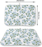 Blue Sage Green Floral Dish Drying Mat 18 x 24 Inch Spring Hydrangea Floral - Image 4