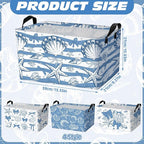 4 Pcs Coastal Beach Storage Basket Fabric Laundry Baskets - Image 2