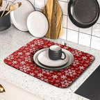 Christmas Dish Drying Mat for Kitchen Counter 18x16 Inch Xmas Snowflake Drying - Image 2