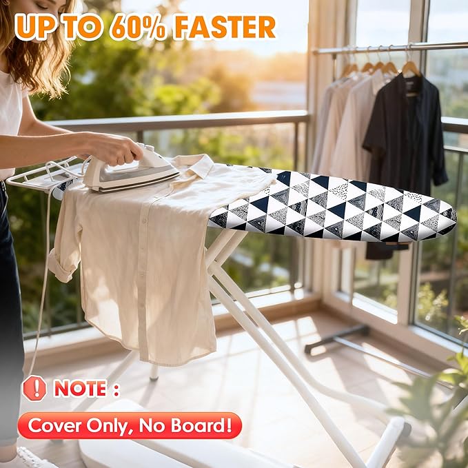 Ironing Board Cover and Pad, 18x49 Extra Wide Thick Iron Padding, Scorch & - Image 2