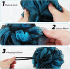 Chuya 60g Bath Loofahs Sponges, Shower Sponge Loofah Body Scrubber Balls - Image 4