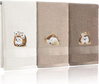 3 Pcs Hedgehog Floral Hand Towels Bathroom Decor Cute Hedgehog Gifts Decorative by Unknown