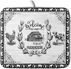 Farm Animal Dish Drying Mat 16x18 Inch Welcome to Our Farmhouse Microfiber Dish by Giwawa