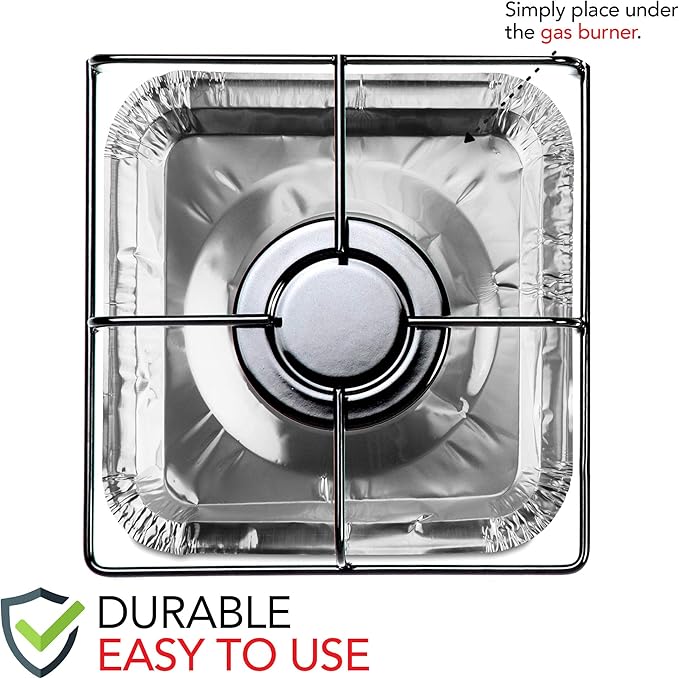 Disposable Gas Burner Liners Aluminum Foil Square Gas Stove Burner Covers - Image 4