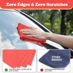FIXSMITH Microfiber Cleaning Cloth, Shop Towels Bulk, 24 Pack Red Microfiber - Image 4