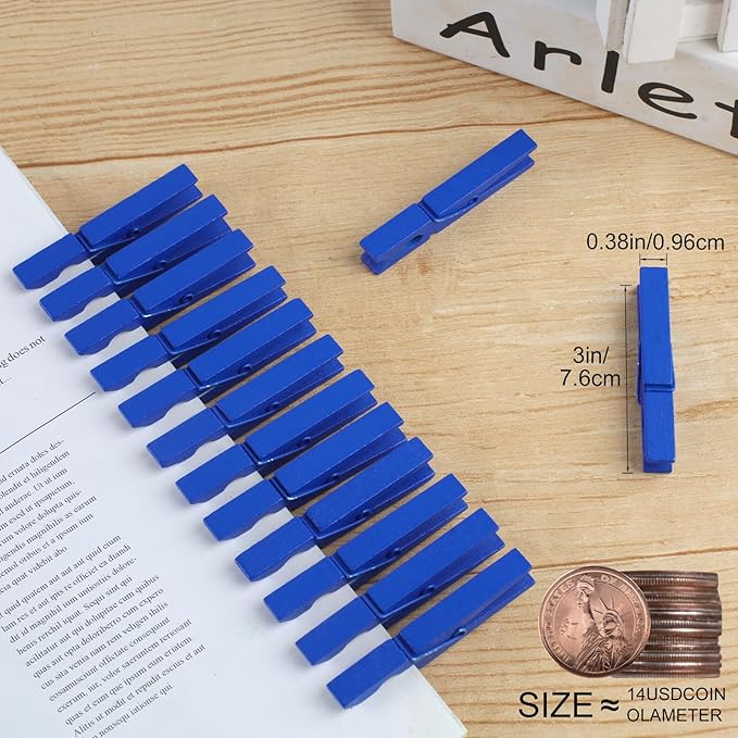 Phinus 72 Pcs Wooden Clothes Pins, 2.9 Inch Clothes Pins - Image 3